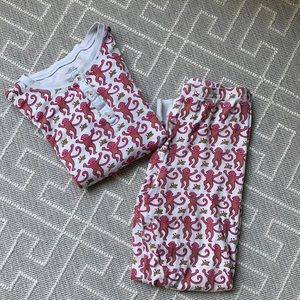 Roller Rabbit Pink Monkey PJ set